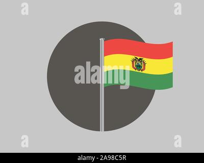 Nationalflagge von Plurinationalen Staat Boliviens. Die ursprünglichen Farben und Proportionen. Einfach Vector Illustration, aus Ländern Flag gesetzt. Stock Vektor