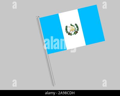 Die Flagge der Republik Guatemala. Die ursprünglichen Farben und Proportionen. Einfach Vector Illustration, aus Ländern Flag gesetzt. Stock Vektor