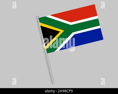 Wunderschöne Nationalflagge der Republik Südafrika. Die ursprünglichen Farben und Proportionen. Einfach Vektor eps Abbildung 10, aus Ländern Flag gesetzt. Stock Vektor