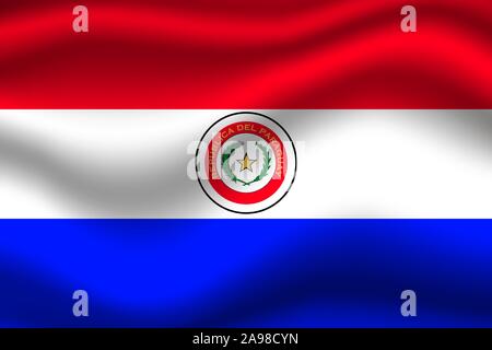 Wunderschöne Nationalflagge der Republik Paraguay. Die ursprünglichen Farben und Proportionen. Einfach Vektor eps Abbildung 10, aus Ländern Flag gesetzt. Stock Vektor