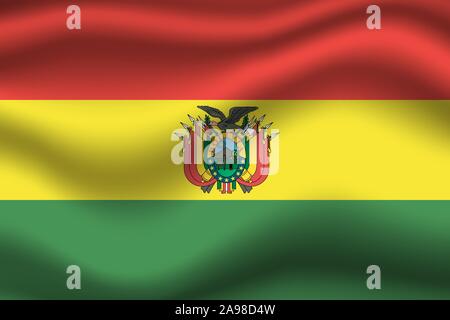 Nationalflagge von Plurinationalen Staat Boliviens. Die ursprünglichen Farben und Proportionen. Einfach Vector Illustration, aus Ländern Flag gesetzt. Stock Vektor