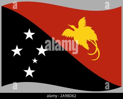 Schöne Flagge DES UNABHÄNGIGEN STAATES PAPUA-NEUGUINEA. Die ursprünglichen Farben und Proportionen. Einfach Vektor eps Abbildung 10, aus Ländern fla Stock Vektor