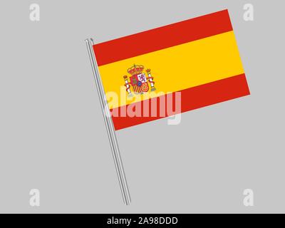 Schöne Flagge des Königreichs Spanien. Die ursprünglichen Farben und Proportionen. Einfach Vektor eps Abbildung 10, aus Ländern Flag gesetzt. Stock Vektor