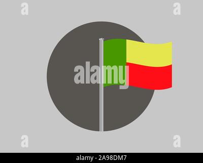 Die Flagge der Republik Benin. Die ursprünglichen Farben und Proportionen. Einfach Vektor eps Abbildung 10, aus Ländern Flag gesetzt. Stock Vektor