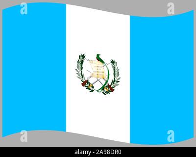 Die Flagge der Republik Guatemala. Die ursprünglichen Farben und Proportionen. Einfach Vector Illustration, aus Ländern Flag gesetzt. Stock Vektor