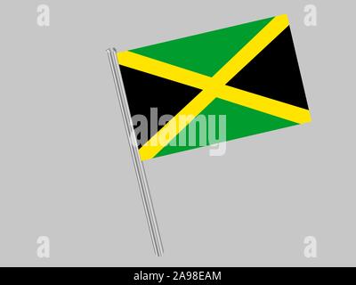Flagge von Jamaika. Die ursprünglichen Farben und Proportionen. Einfach Vector Illustration, aus Ländern Flag gesetzt. Stock Vektor