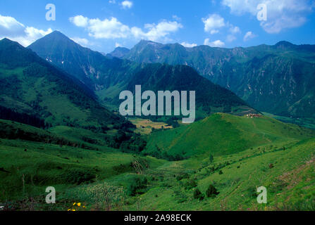 Übersicht über die Berge in der Nähe von Col de Peyresourde 1999 Stockfoto