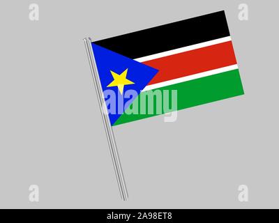 Wunderschöne Nationalflagge der Republik Südafrika Sudan. Die ursprünglichen Farben und Proportionen. Einfach Vektor eps Abbildung 10, aus Ländern Flag gesetzt. Stock Vektor