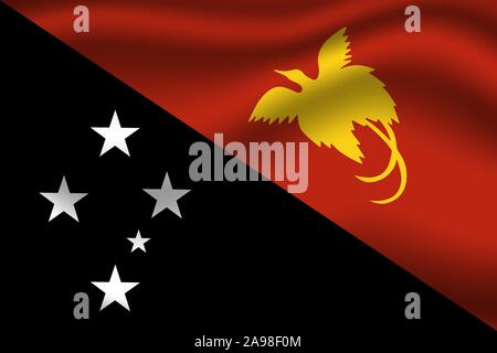 Schöne Flagge DES UNABHÄNGIGEN STAATES PAPUA-NEUGUINEA. Die ursprünglichen Farben und Proportionen. Einfach Vektor eps Abbildung 10, aus Ländern fla Stock Vektor