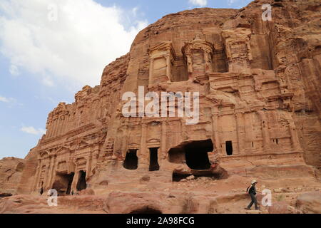 Korinthische Grab (Qabr Al Kuranthi), Königliche Gräber, Treasury Sicht Trail, Petra, Wadi Musa, Ma'an Governorate, Jordanien, Naher Osten Stockfoto