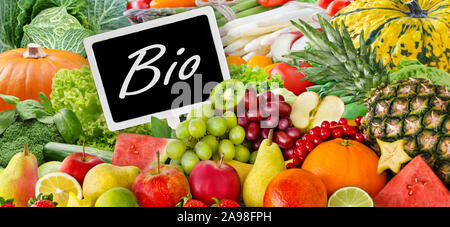 Bio-Bio-Obst und Gemüse Stockfoto