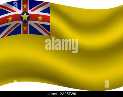 Wunderschöne Nationalflagge von Niue. Die ursprünglichen Farben und Proportionen. Einfach Vektor eps Abbildung 10, aus Ländern Flag gesetzt. Stock Vektor