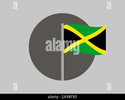 Flagge von Jamaika. Die ursprünglichen Farben und Proportionen. Einfach Vector Illustration, aus Ländern Flag gesetzt. Stock Vektor