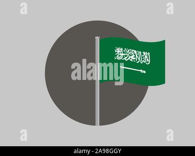 Schöne Flagge des Königreichs Saudi-Arabien. Die ursprünglichen Farben und Proportionen. Einfach Vektor eps Abbildung 10, aus Ländern Flag gesetzt. Stock Vektor