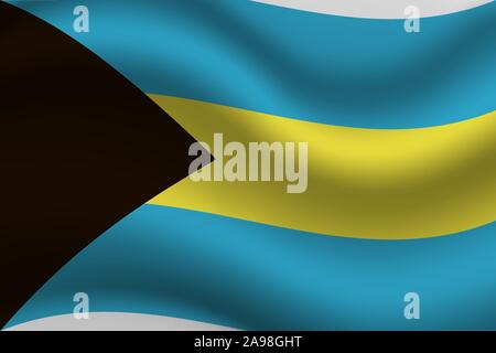 Nationalflagge von Commonwealth der Bahamas. Die ursprünglichen Farben und Proportionen. Einfach Vector Illustration, aus Ländern Flag gesetzt. Stock Vektor