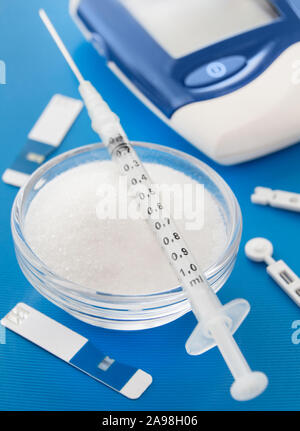 Medizin Diabetes messen Stockfoto