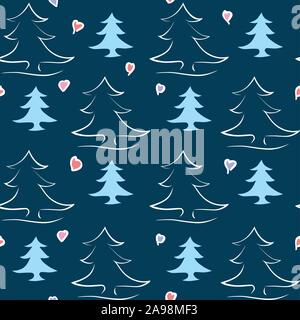 Muster der Tannen und Herzen durch jziprian Stock Vektor