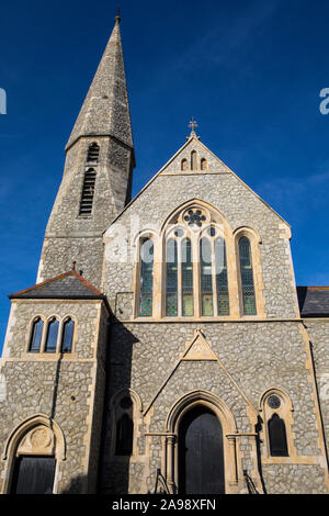 Ein Blick auf das Äußere von Herne Bay methodistische Kirche, die jetzt in Wohnungen, auf der High Street in der Küstenstadt Herne entfernt umgebaut wurde. Stockfoto