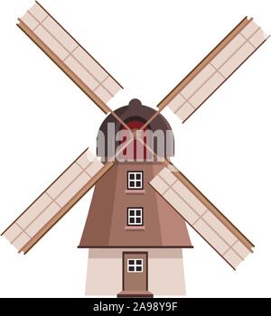 Mühle icon image, flache Bauform Stock Vektor
