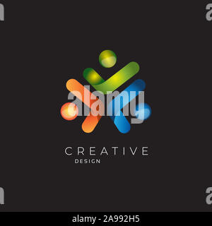 Gemeinschaft Menschen, Logos und Symbole Vorlage. Logo der Teamarbeit template-Vektor Stockfoto