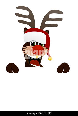 Weihnachten mit Rudolf der roten Nase Rentier. Stockfoto
