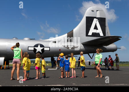 Zweiten Weltkrieg B-29 Superfortress "Fifi" auf Anzeige an die 2015 schweren Bombern Wochenende in Madison, Wisconsin Stockfoto