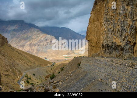 Kaza Langza Straße, Spiti, Himachal Pradesh, Indien Stockfoto