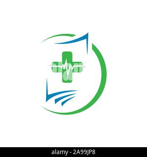 Symbol der Medical Record logo Icon Design template Vector Illustration Stock Vektor