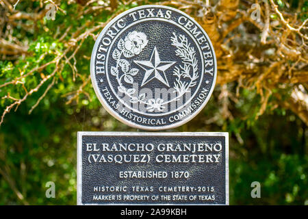 Laguna Atascosa NWR, TX, USA - 30. März 2019: Die historische Texas Friedhof Stockfoto