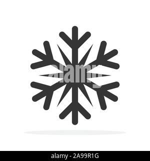 Snowflake icon-Vektor. Schwarz Schneeflocke isoliert. Schneeflocken-symbol im flachen Stil Stock Vektor