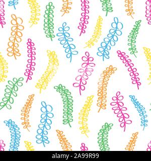 Abstract botanical background. Color seamless pattern with leaves. Hand drawn vector background. Color vector background. Stock Vektor