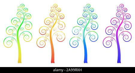 Abstrakte Hand gezeichneten Baum. Vektor Baum Symbol. Eingestellt von isolierten Baum Symbole Stock Vektor