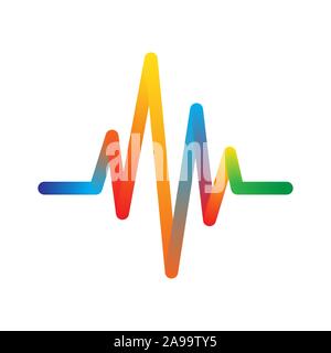 Heartbeat Symbol isoliert. Farbige Pulse icon-Vektor. Abstrakte medizinische Symbol. Bunte Puls Logo. Stock Vektor
