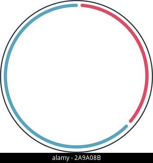 Lineare Kreis Infografik Vorlage im minimalistischen Stil, Workflow oder Prozessdiagramm, Vektor Illustration auf weißem Hintergrund. Stock Vektor