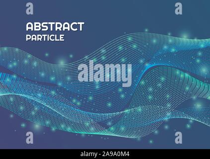 Partikelfilter abstrakt hintergrund Leitung komplexer Gestalten mit Licht glänzen. Vector Illustration Stock Vektor