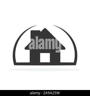Haus icon-Vektor. Schwarze Symbol Home. Gebäude Symbol in Flat, isoliert. Stock Vektor