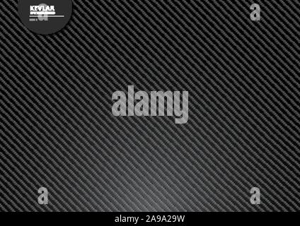 Schwarz Carbon Kevlar Faser Hintergrund und Textur mit Beleuchtung. Material Hintergrund für das Auto. Vector Illustration Stock Vektor