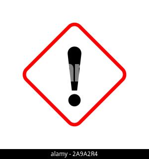 Ausrufezeichen isoliert. Schwarz vektor Achtung Achtung unterzeichnen. Flachbild-Symbol. Stock Vektor
