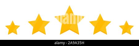 Die 5-Sterne Bewertung Symbol. Bewertung Sterne-Vektor. Flache Sterne isoliert Stock Vektor