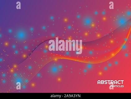 Licht Effekt Hintergrund Linienfarbe komplexe Design bunte Partikel. Vector Illustration Stock Vektor
