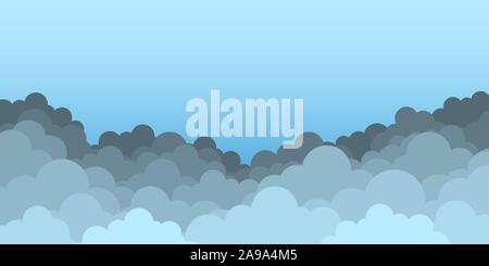 Himmel mit Wolken. Wolken auf blauem Hintergrund. Vector Illustration Stock Vektor