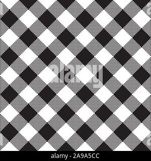 Schwarz und Weißen Stoff Textur. Vector Illustration. Flache Tischdecke Muster. Stock Vektor