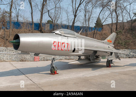 MiG-21 im Luftfahrtmuseum in Peking, China Stockfoto