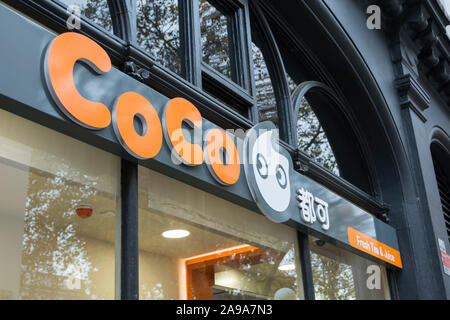 CoCo frischen Tee & Saft, Great Russell Street, Holborn, London, WC 1. Großbritannien Stockfoto