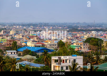 Das Mandalay City Skyline, Mandalay, Myanmar. Stockfoto