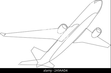 Eine Zeile Flugzeug auf weißem Hintergrund, Reise und Tourismus Stock Vektor