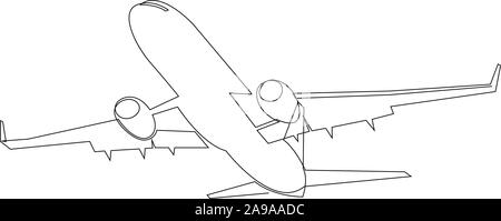 Eine Zeile Flugzeug auf weißem Hintergrund, Reise und Tourismus Stock Vektor
