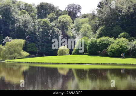 Half Moon Teich, Studley Royal, Fountains Abbey, Stockfoto