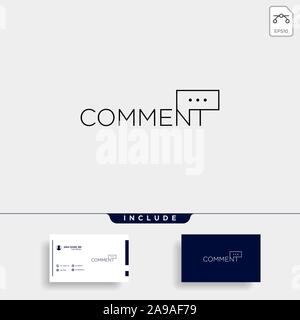 Kommentar Talk Logo Icon Vorlage Vektor Design Stock Vektor