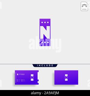 Buchstabe N Chat Logo Vorlage Vektor Design Stock Vektor